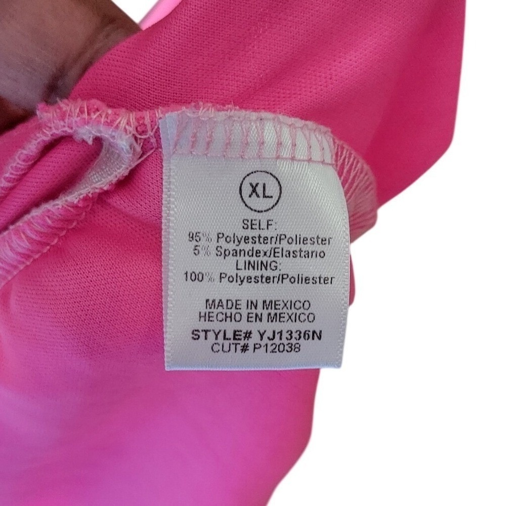 Fashion‎ Nova Pink Marble Mesh One Shoulder Cut Out Bodysuit XL - Picture 6 of 6